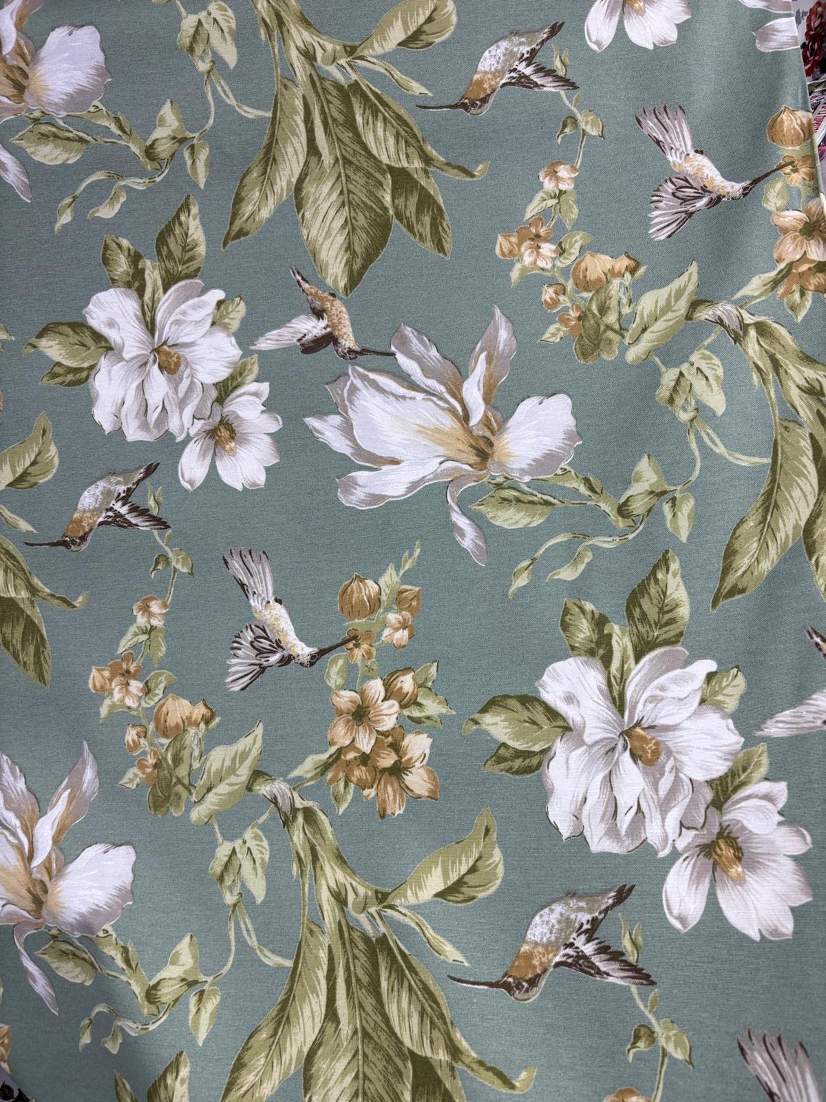 קנבס פרחים וציפורים