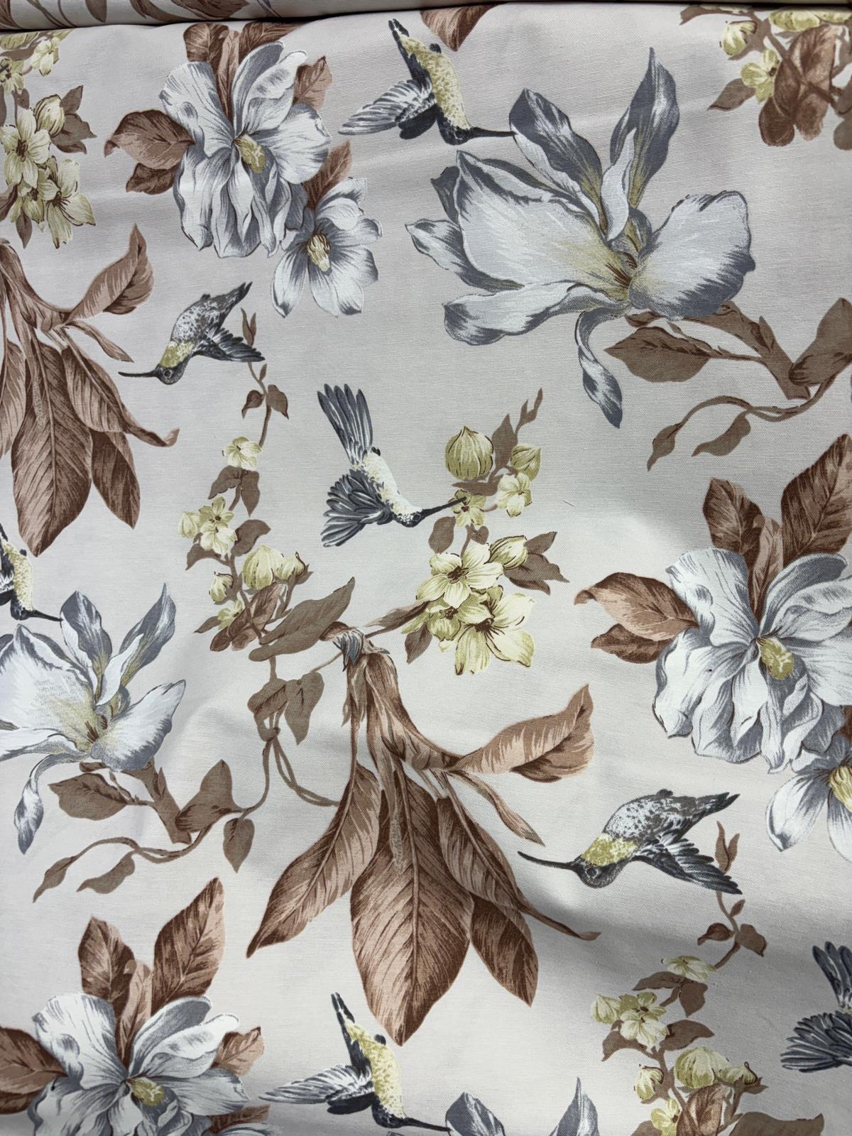 קנבס פרחים וציפורים