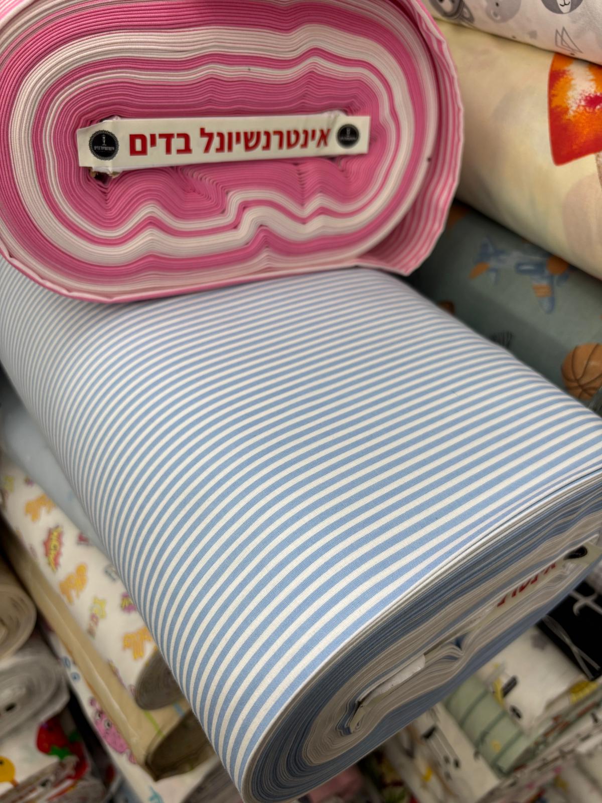 כותנה פסים דקים