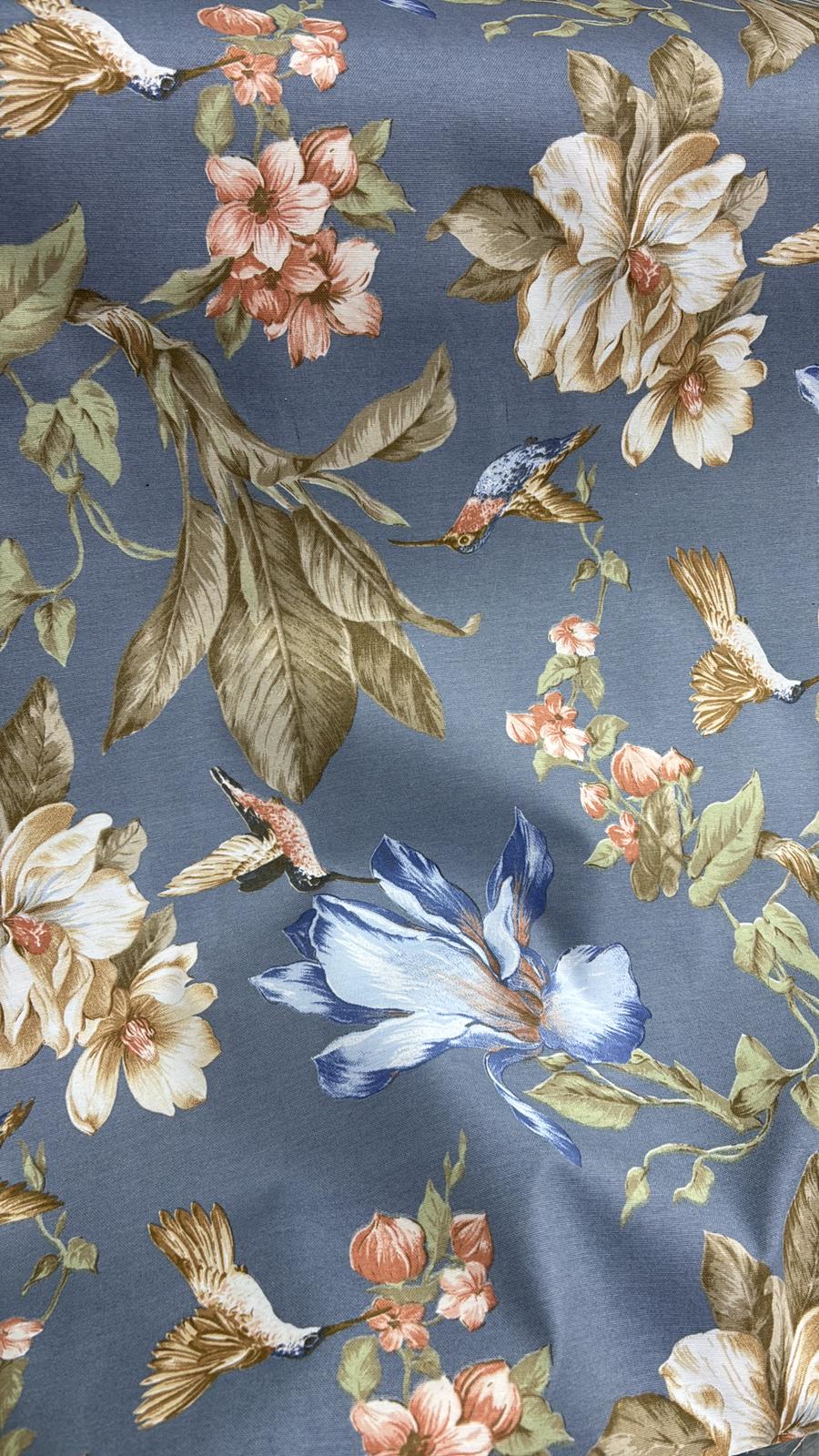 קנבס פרחים וציפורים