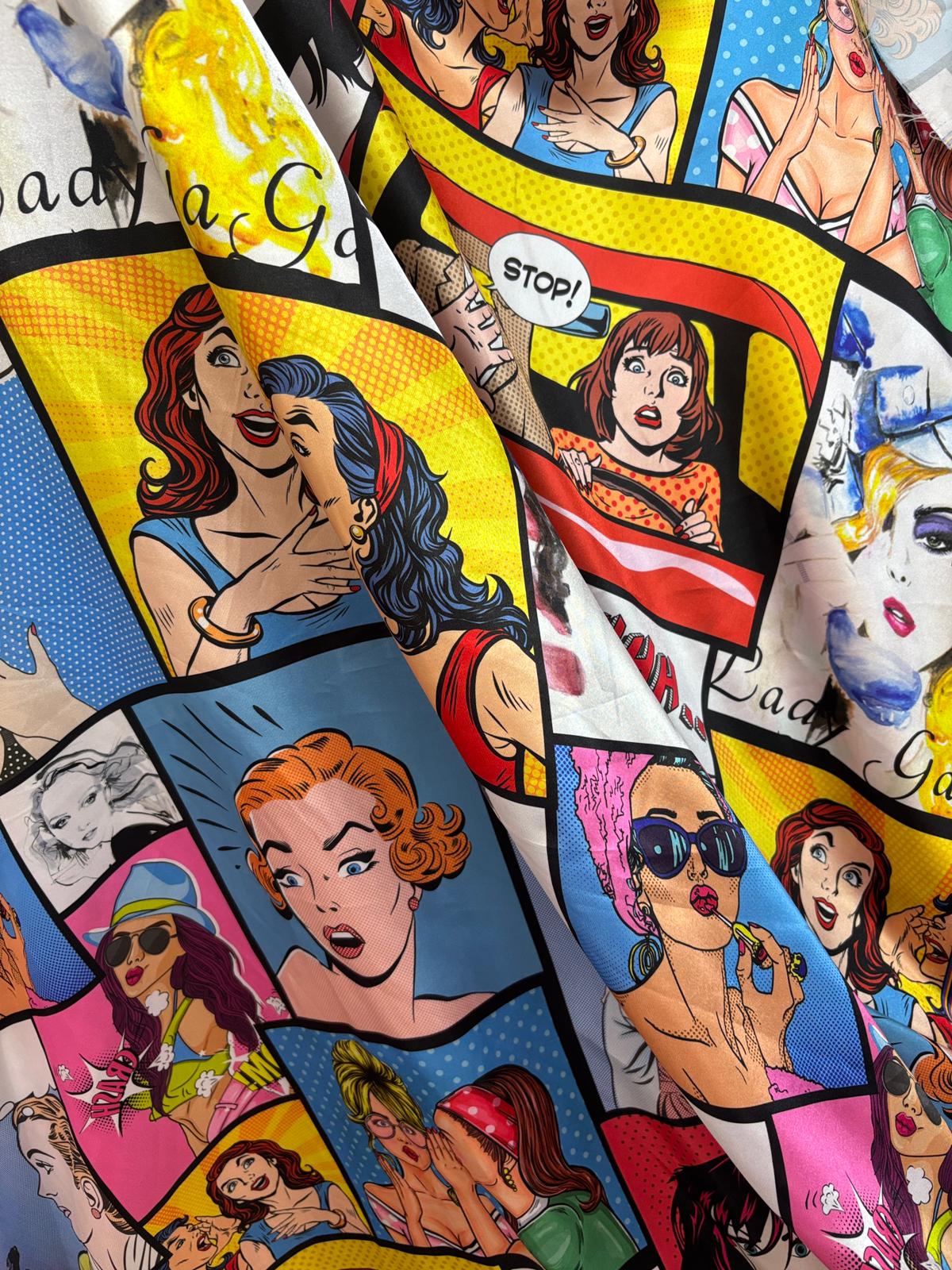 בד סאטן מודפס 