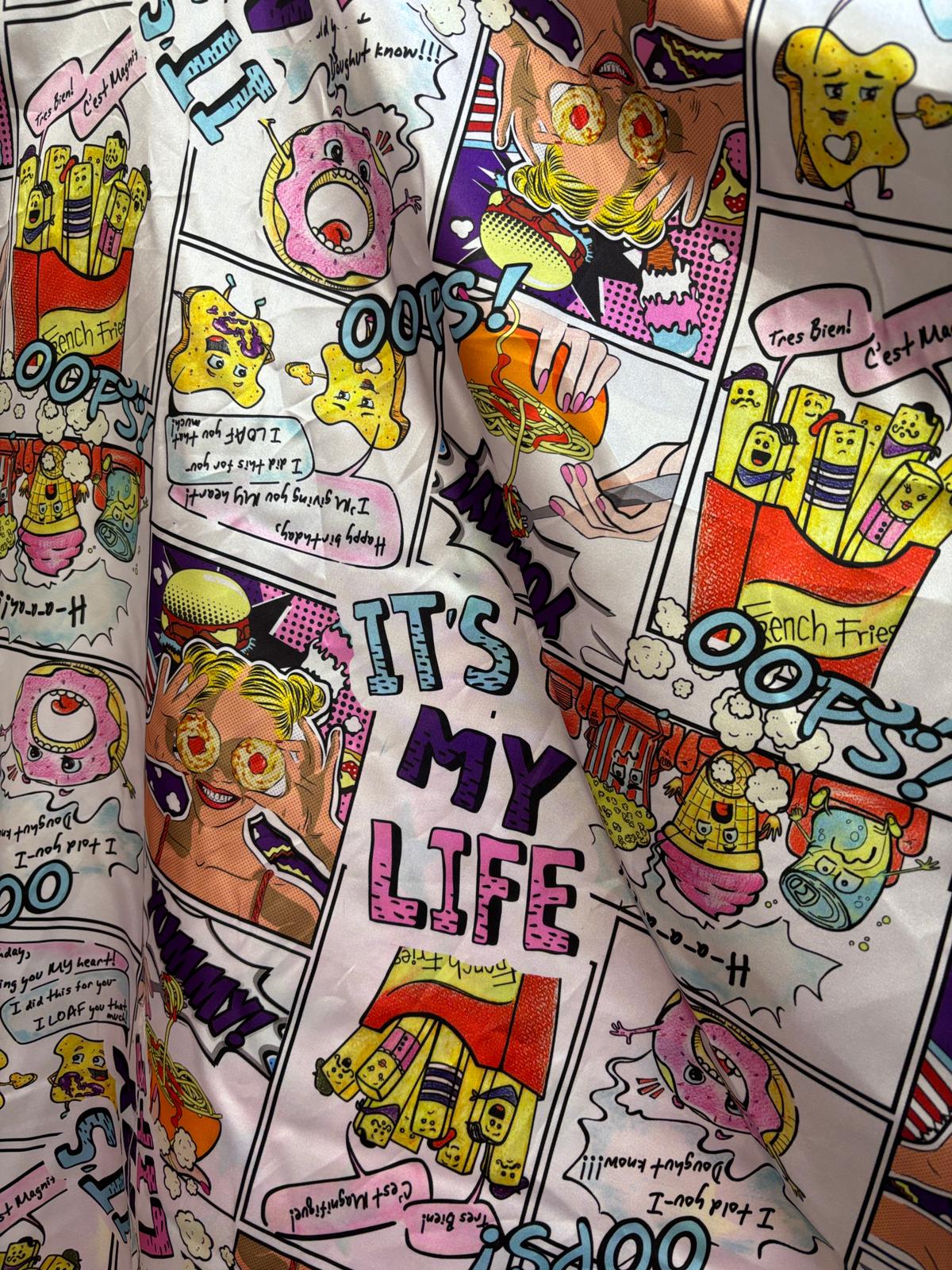 בד סאטן מודפס 