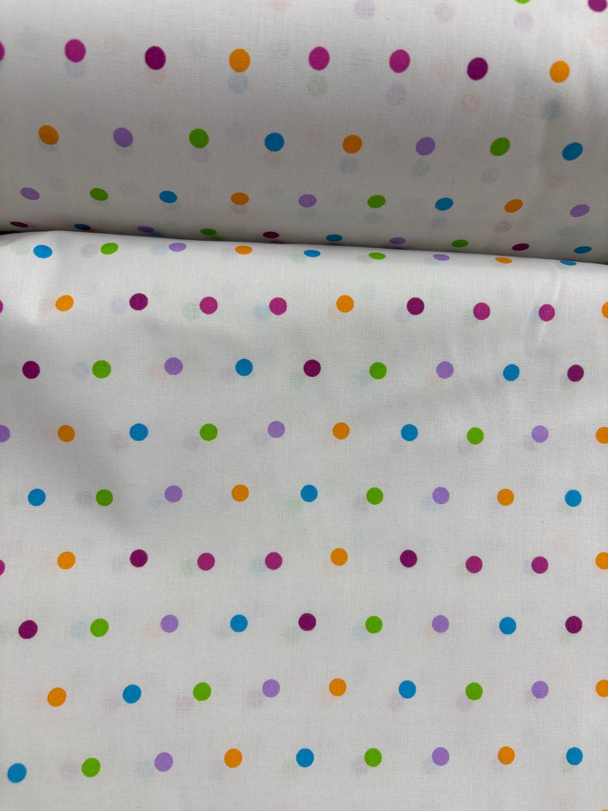 בד כותנה נקודות צבעוני